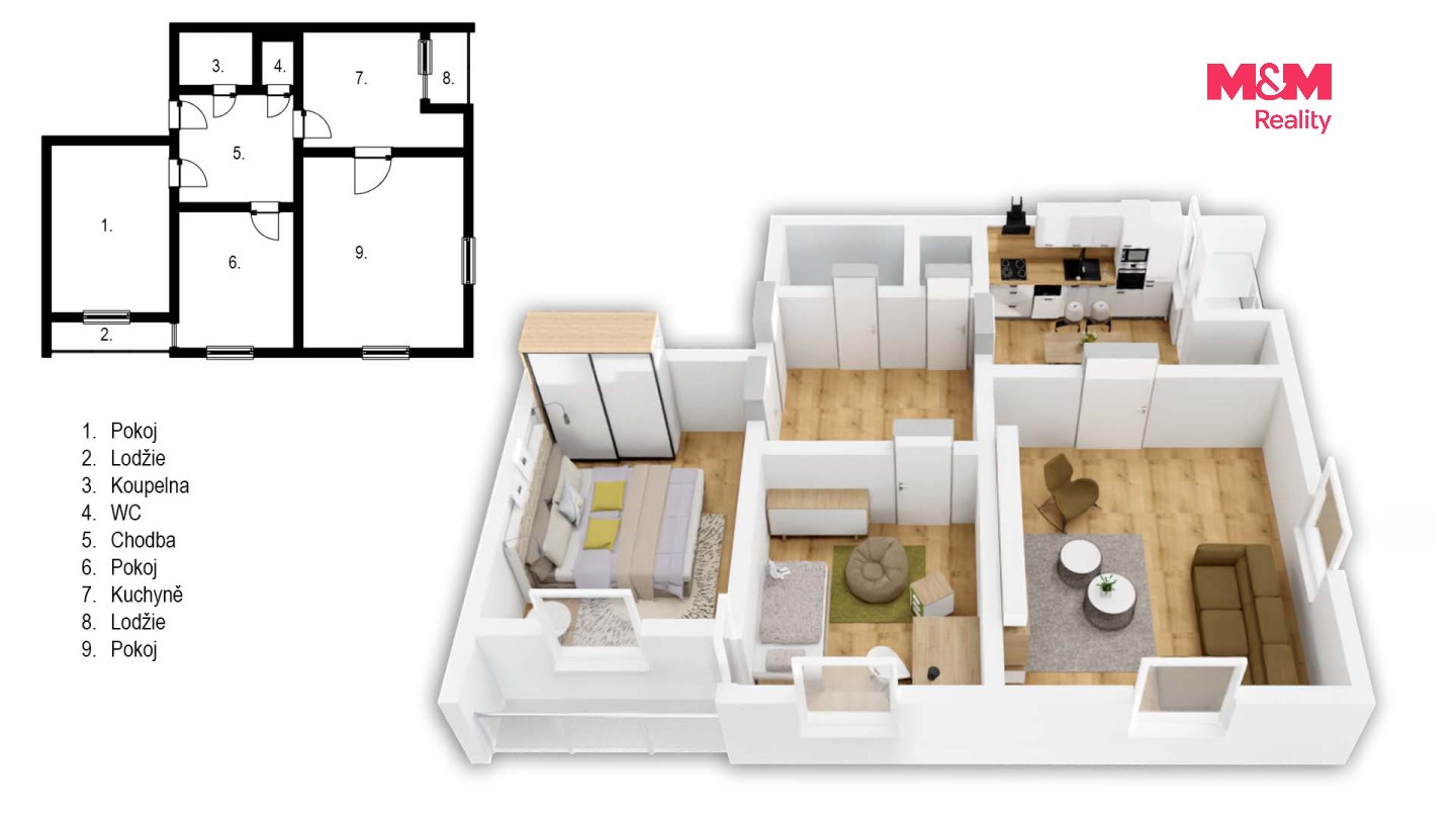 3+1, Navrátilova, Slaný, 69 m² - 2