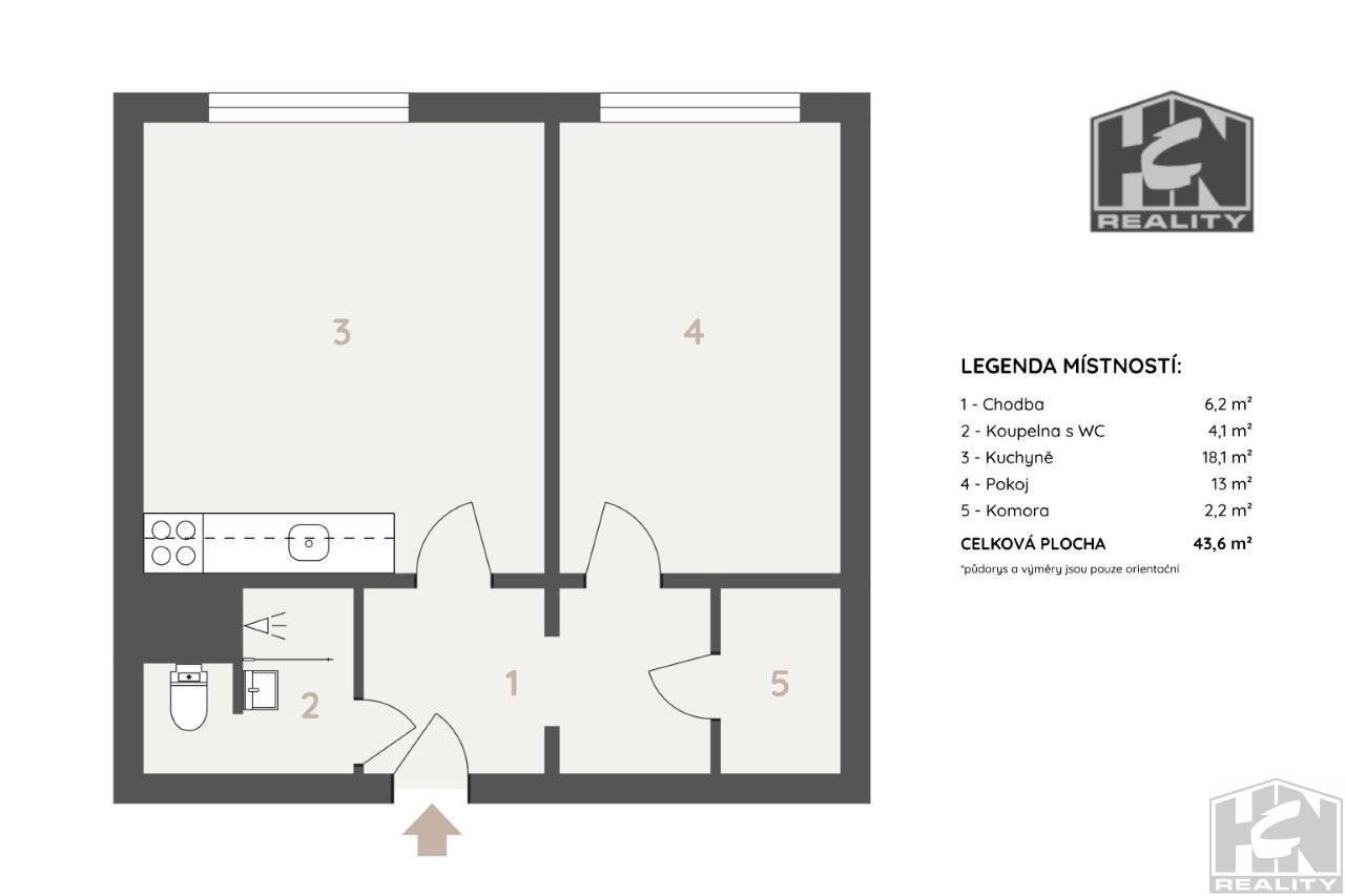 1+1, Karolíny Světlé, Varnsdorf, 44 m² - 2