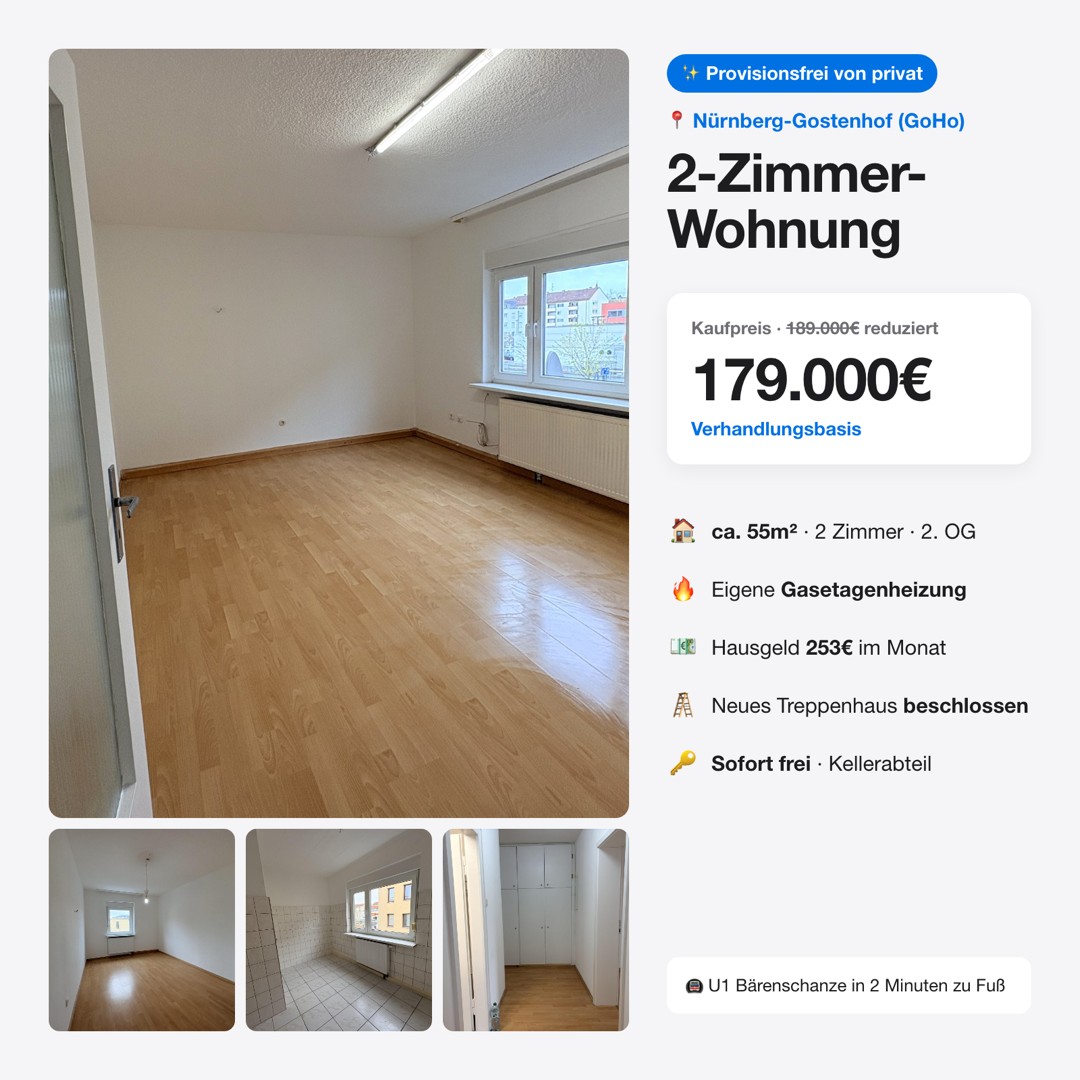 2+1, Zickstr 2 Nürnberg Bärenschanze Bayern 90429, 55 m² - 2