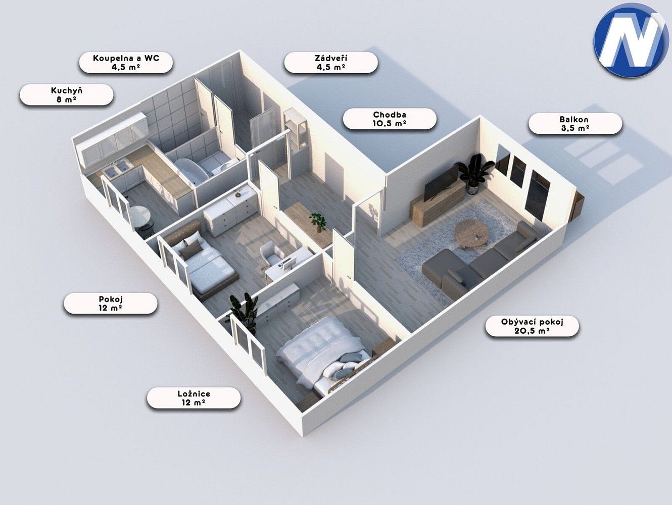 3+1, Prachatice - Prachatice II, Jihočeský kraj, 72 m² - 2