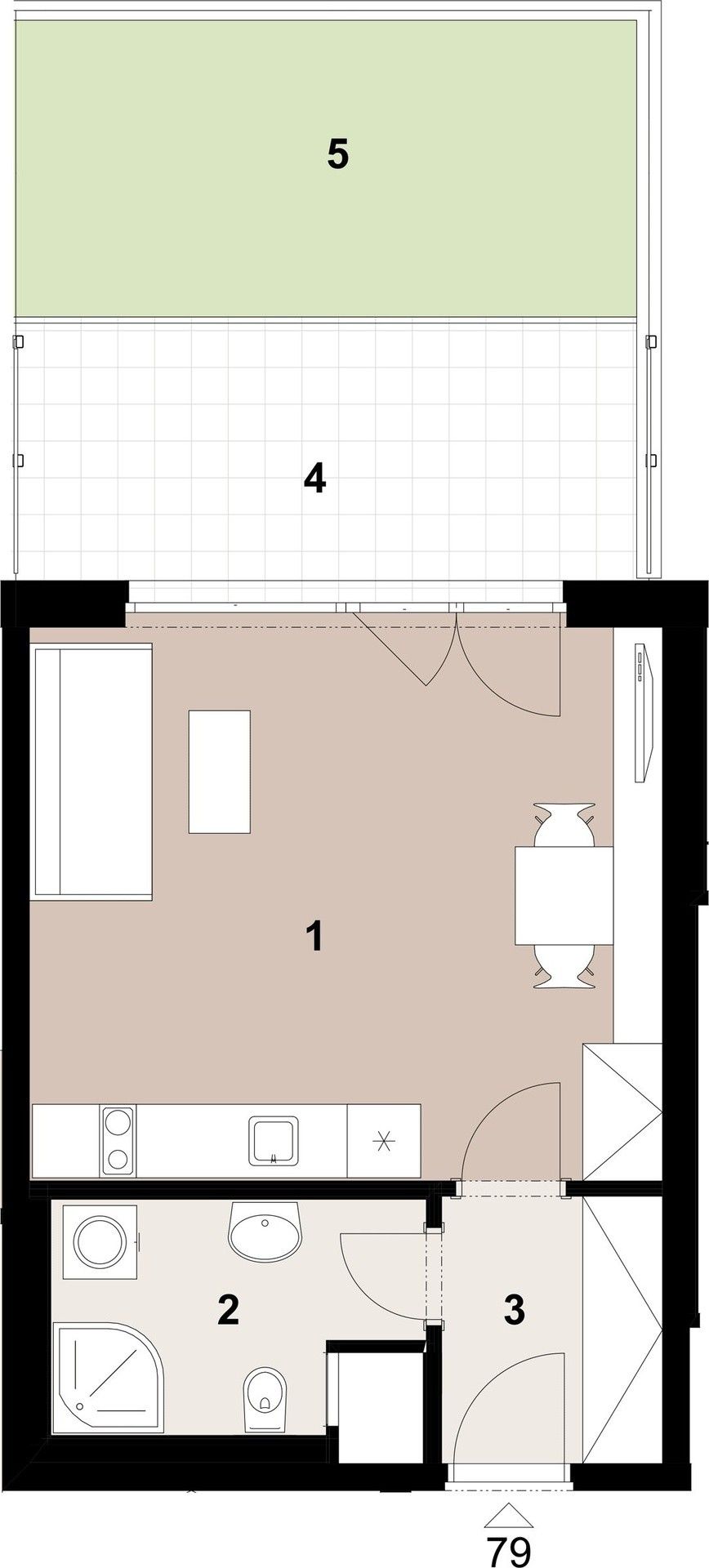 1+kk, Penízovková, Praha, 33 m² - 2