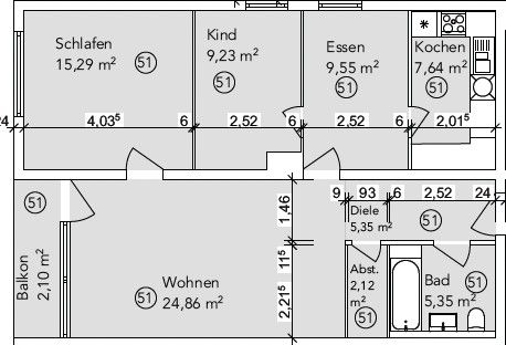 3+kk, Im Lerchengrund 17, , Hessen, 82 m² - 2