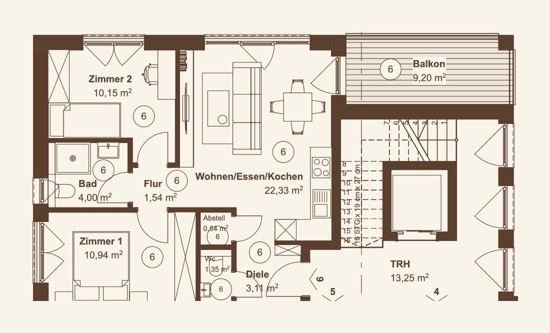 Byt 3+1 · 58 m² · Zeilheck 10, , Hessen - 3