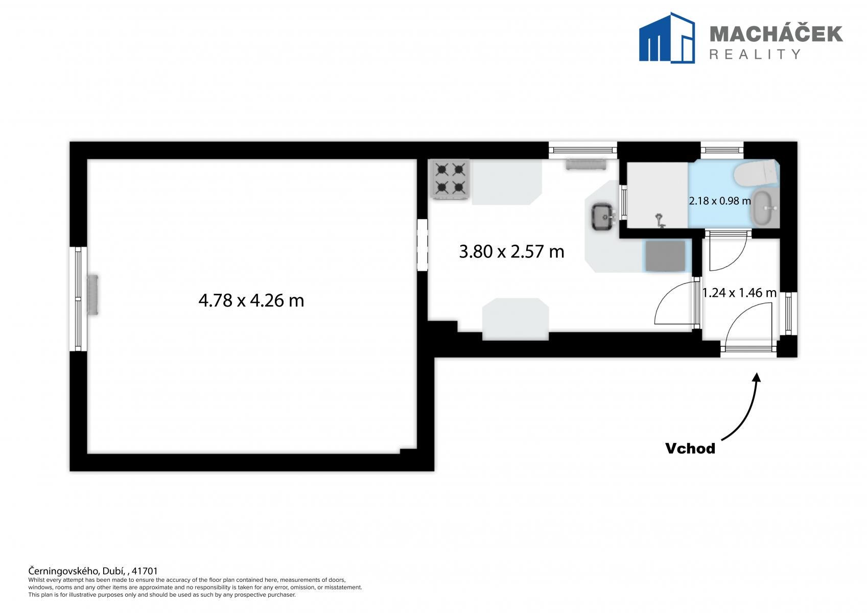 Pronájem byt 1+1 - Černigovského, Dubí, 33 m² - 5