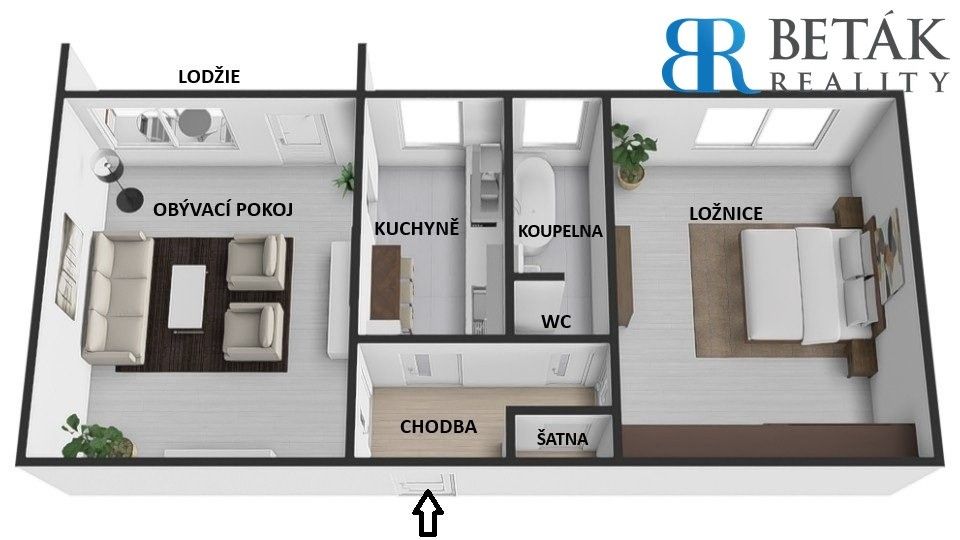 Prodej byt 2+1 - Brněnská, Olomouc, 50 m²