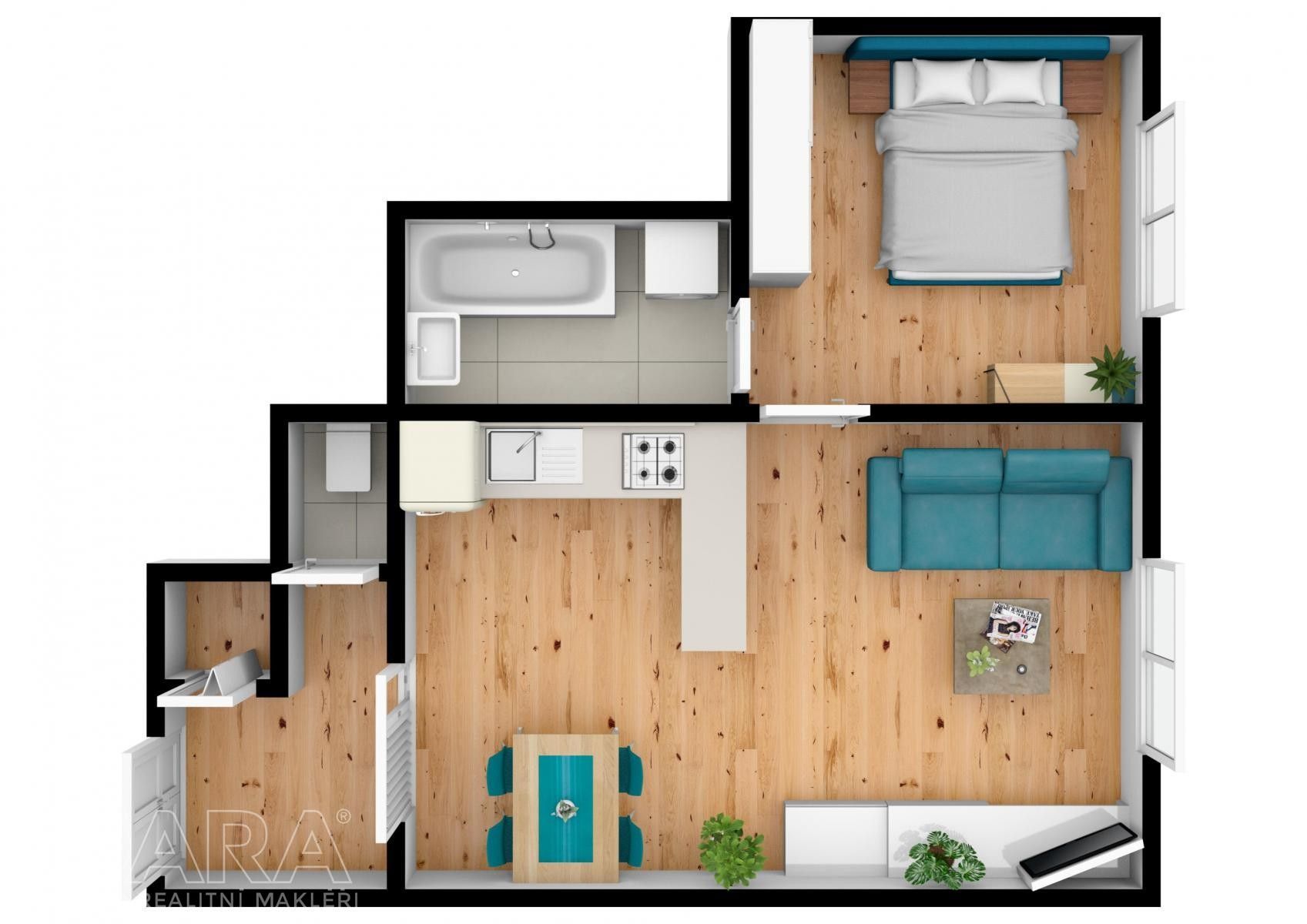 Byt 2+kk · 40 m² · Lounských  , Praha Nusle - 4