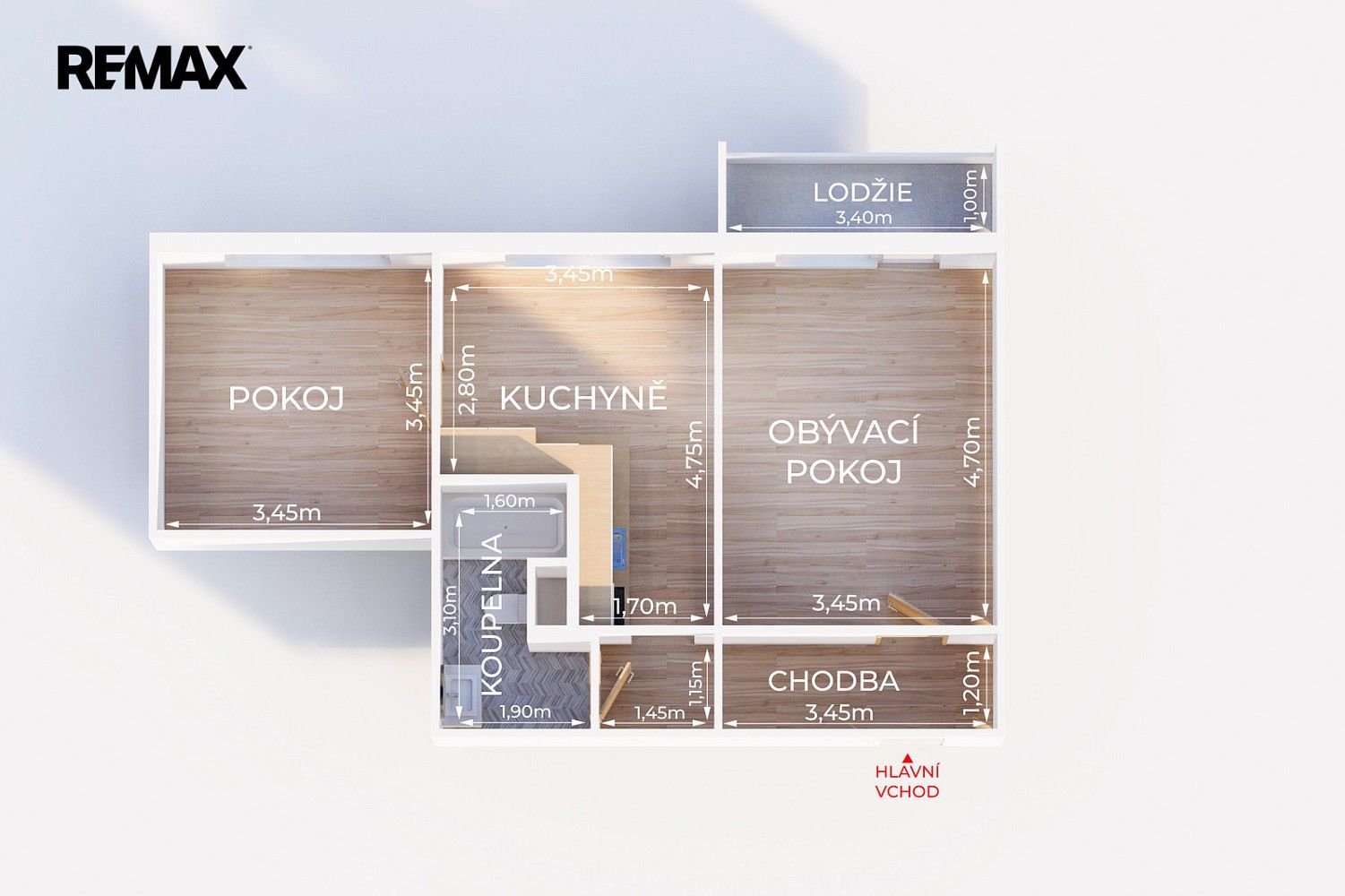 Byt 2+1 · 53 m² · Rožnov pod Radhoštěm, okres Vsetín, Zlínský kraj - 4