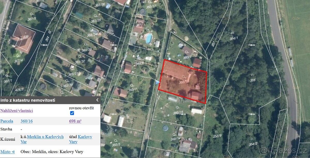 Pozemky pro bydlení, Merklín u Karlových Var, 362 34