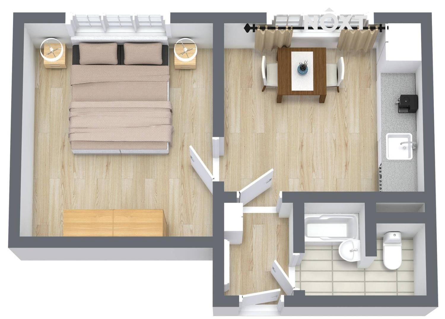 Pronájem byt 1+1 - Družstevní 2552, Žatec, 36 m²