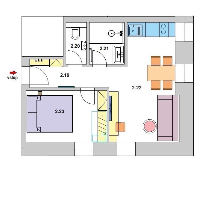 Pronájem byt 2+kk - Bedřichov, 32 m² - 5