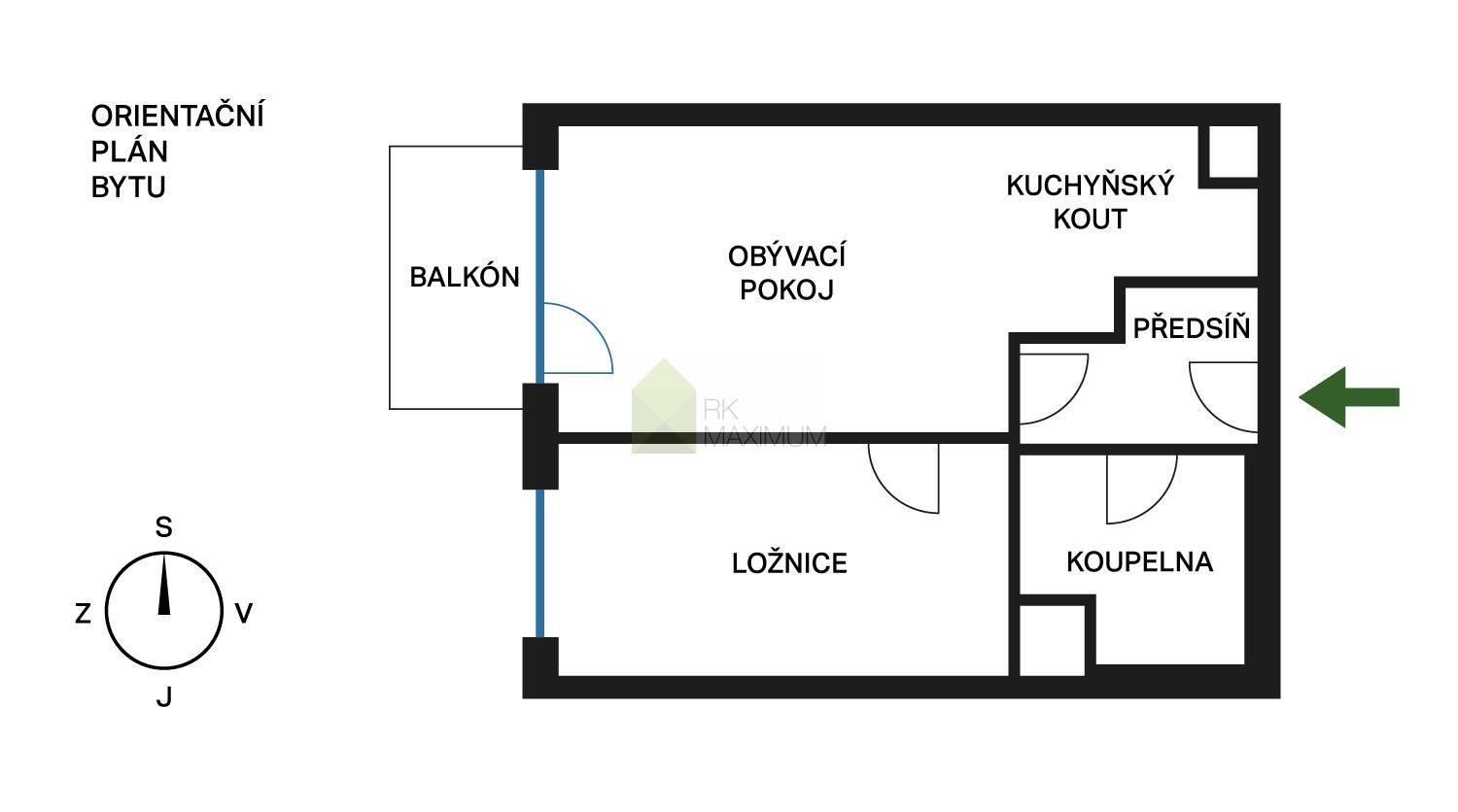 Pronájem byt 2+kk - Do zahrádek I, Praha, 51 m²