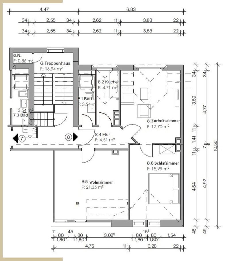 3+1, Burgstrasse 26 Flensburg Flensburg Schleswig-Holstein 24939, 70 m² - 1