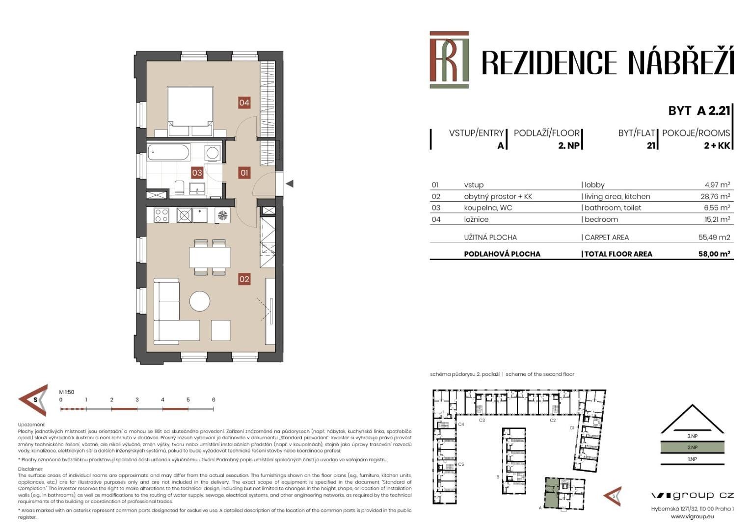 2+kk, Nábřeží, Brandýs nad Labem-Stará Boleslav Stará Boleslav, 56 m² - 2