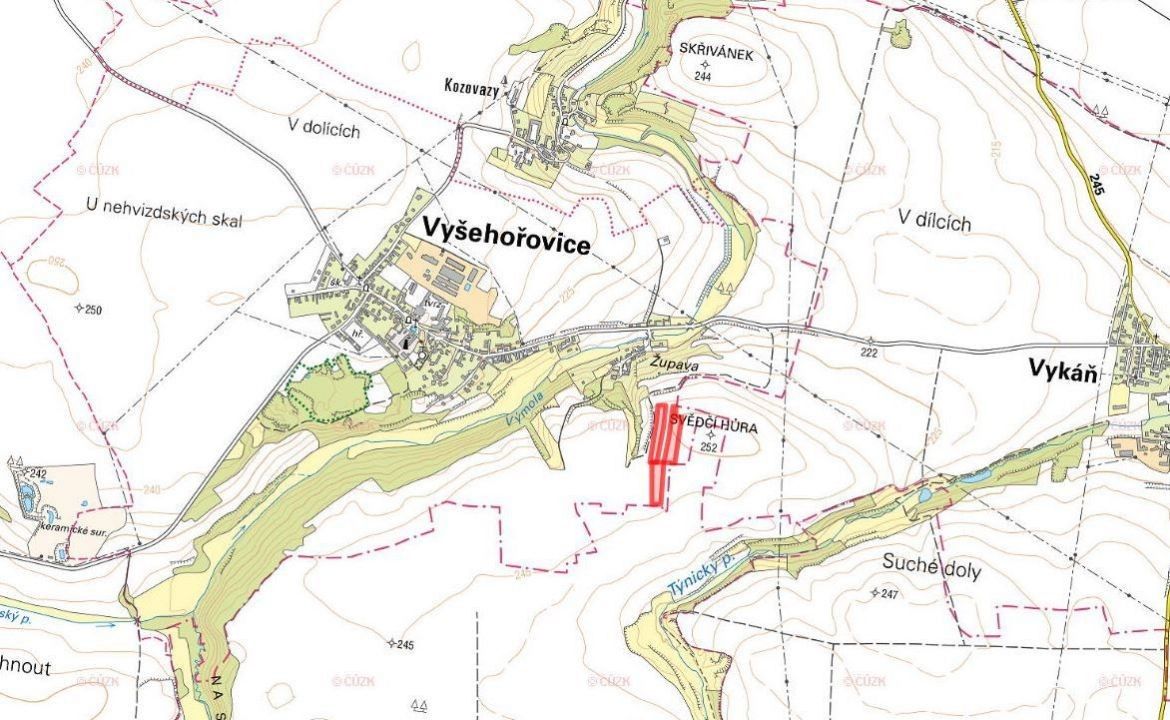 Prodej zemědělský pozemek - Vyšehořovice, 22 210 m²