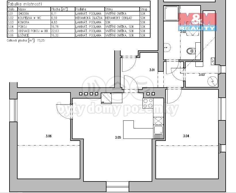 Prodej byt 3+kk - Žabovřeská, Praha, 73 m²