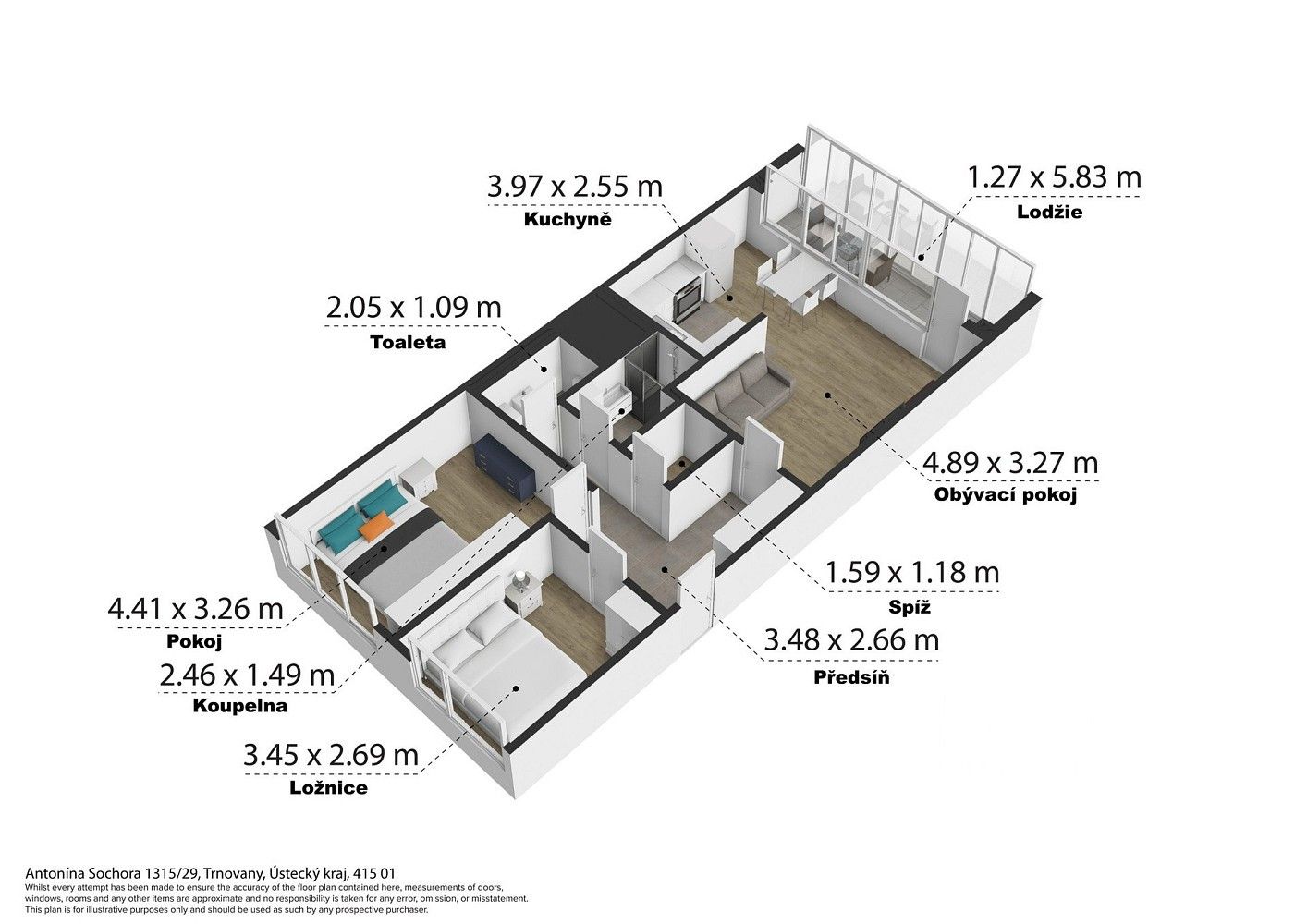 Byt 3+1 · 72 m² · Teplice - Trnovany, Ústecký kraj - 4