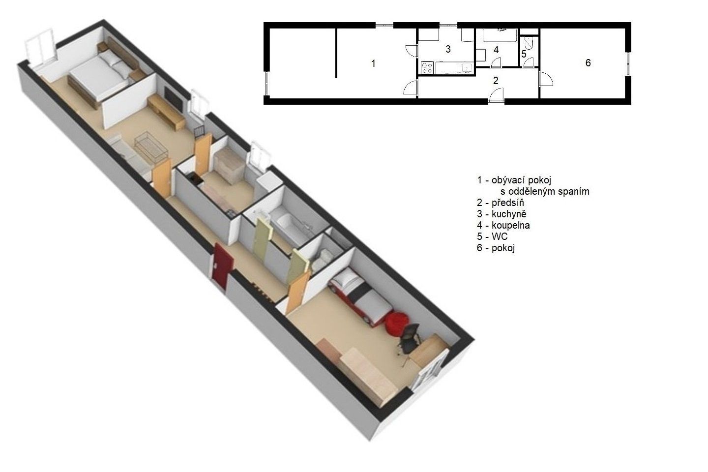 Byt 2+1 · 55 m² · Rokytnice nad Jizerou Horní Rokytnice - 3