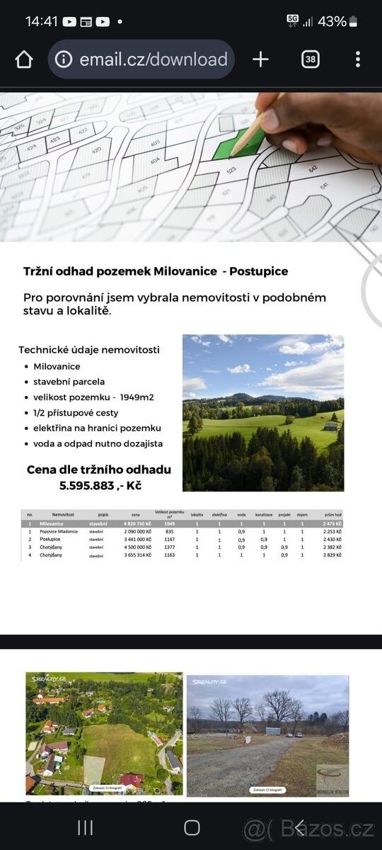 Pozemky pro bydlení, Postupice, 257 01