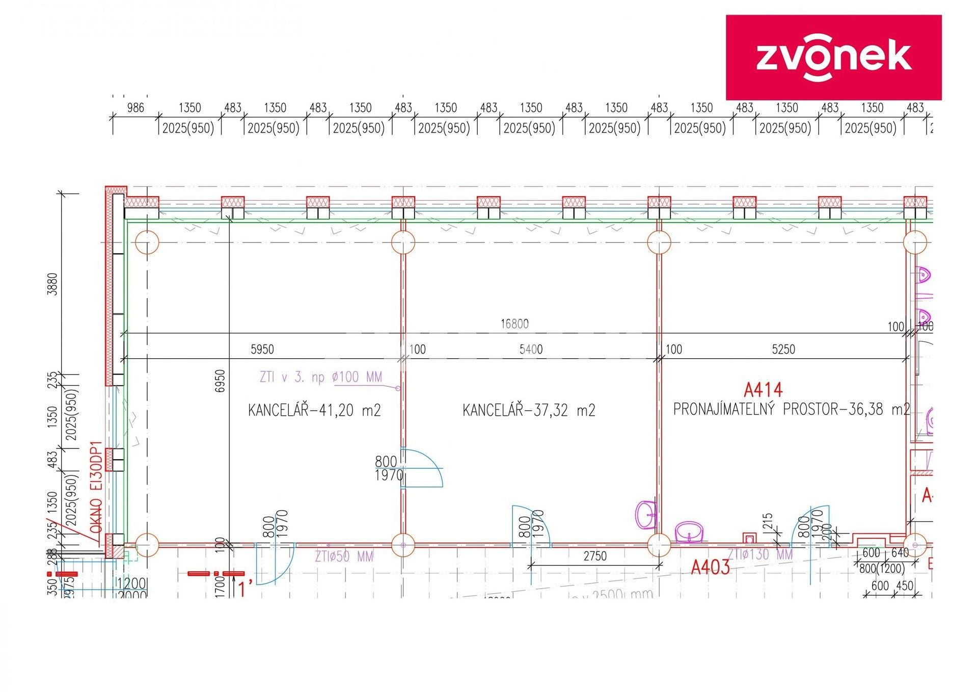 Kanceláře, třída Tomáše Bati, Zlín, 36 m² - 2