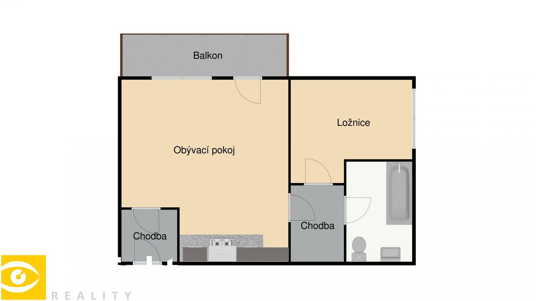 2+kk, Křivatcová, Praha 5 - Zličín, 58 m² - 2