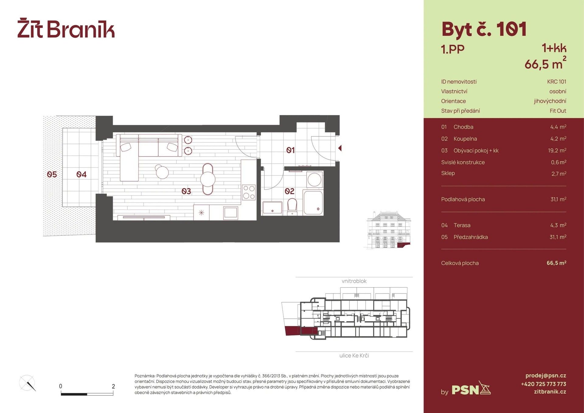 Prodej byt 1+kk - Ke Krči, Praha, 31 m² - 2