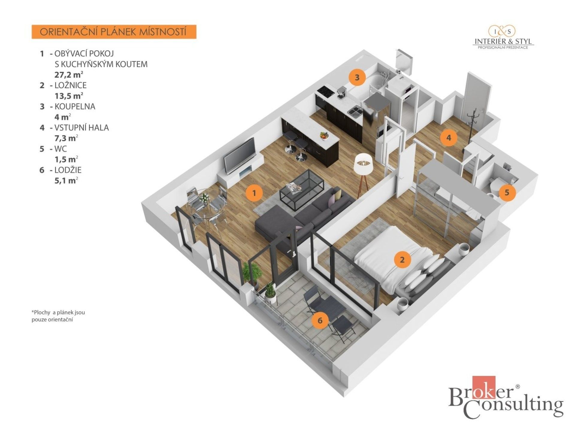 2+kk, Pechmanových, Praha, 54 m² - 2