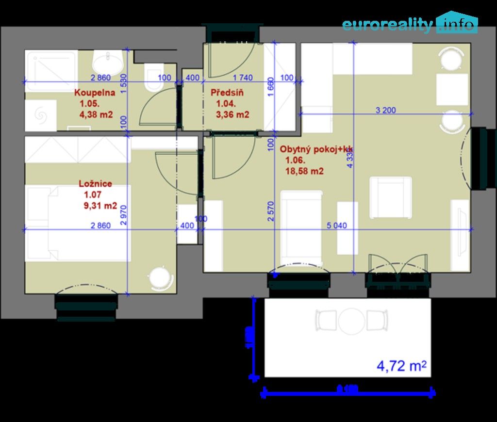 2+kk, Hlavní třída 263, Mariánské Lázně, 37 m²