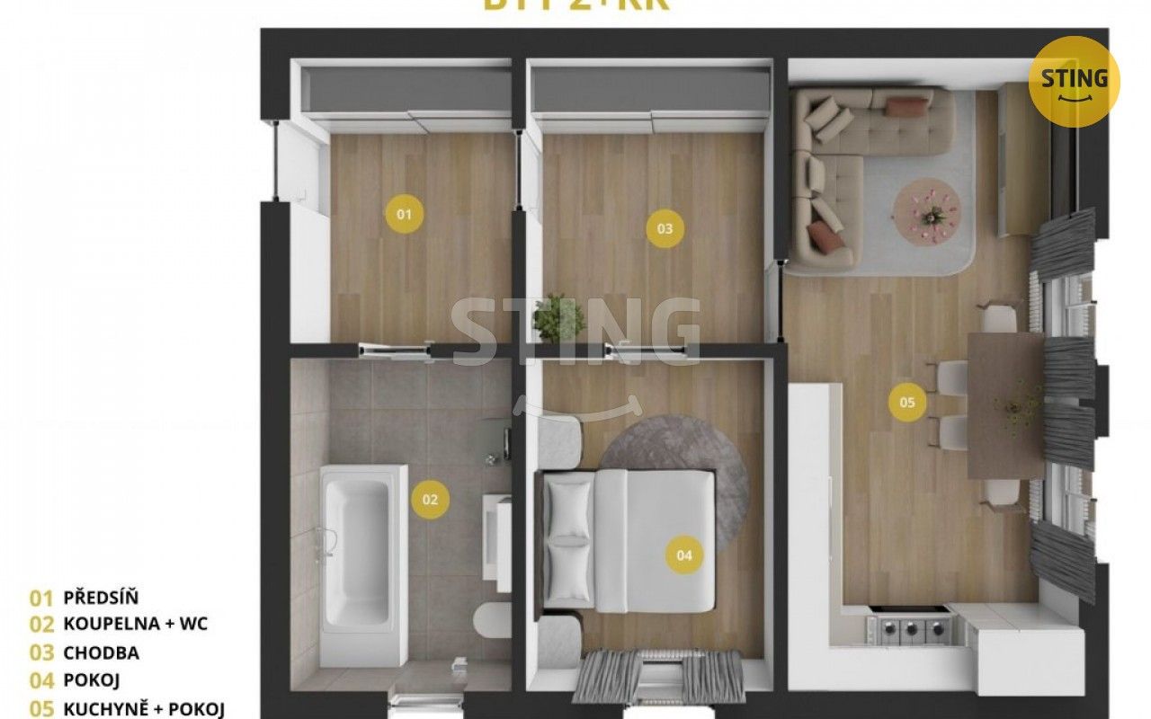 Pronájem byt 2+kk - Hviezdoslavova, Opava, 52 m²
