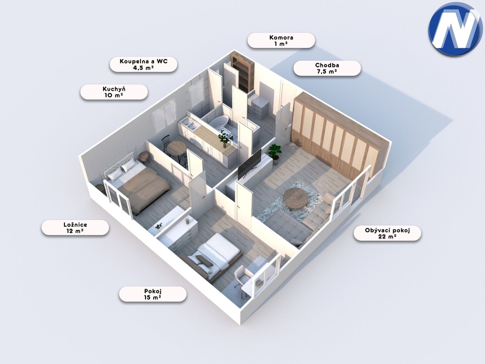 3+1, Sokolovská, Prachatice II, 71 m² - 2