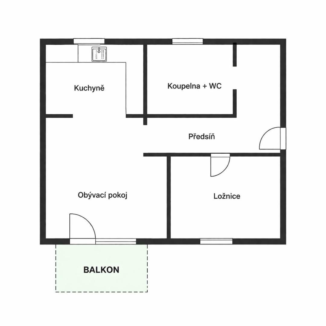 Byt 2+kk · 63 m² · Heydukova 559, České Budějovice 7 - 3