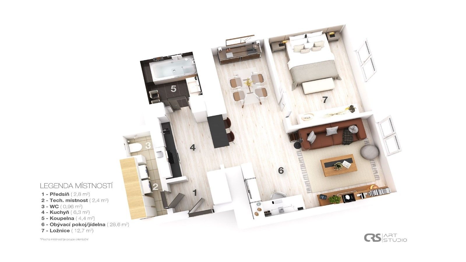 Pronájem byt 2+kk - Na Folimance, Praha, 58 m²