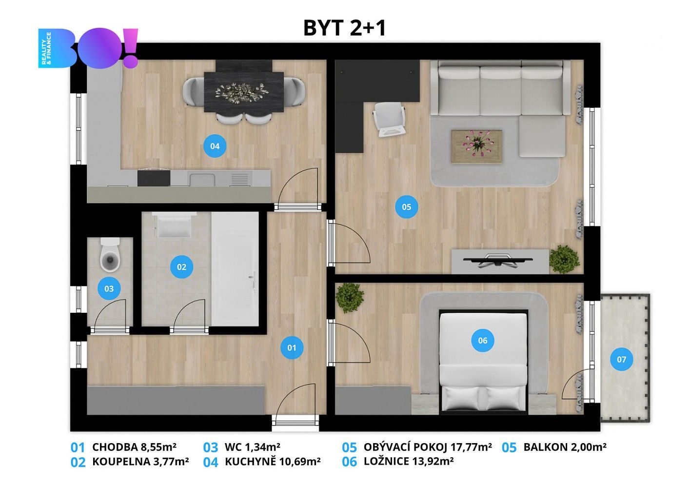 Byt 2+1 · 54 m² · Školská čtvrť, Frenštát pod Radhoštěm, okres Nový Jičín - 4