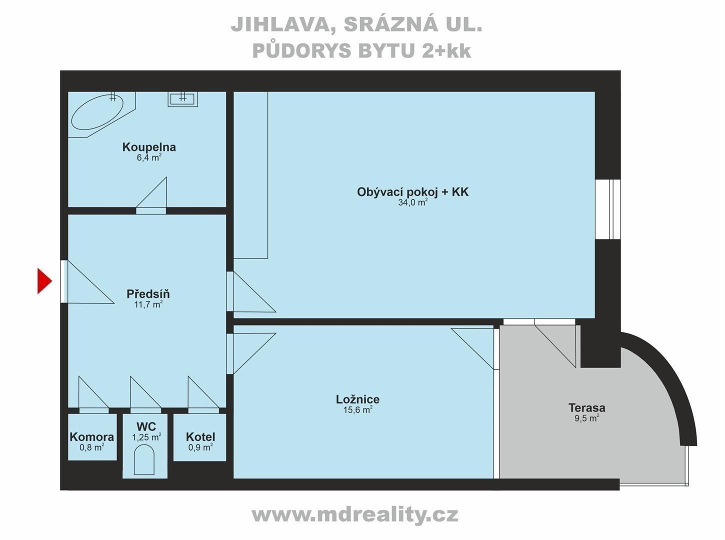 Pronájem byt 2+kk - Srázná, Jihlava, 71 m²