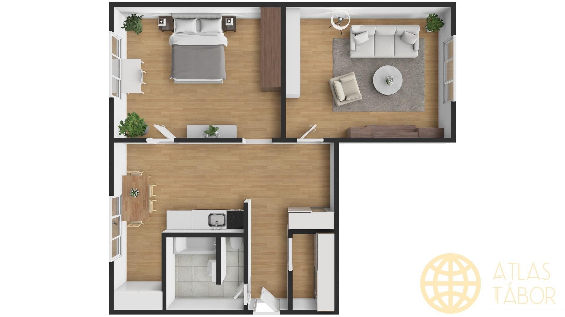 2+1, Kpt. Jaroše, Tábor, 64 m² - 2