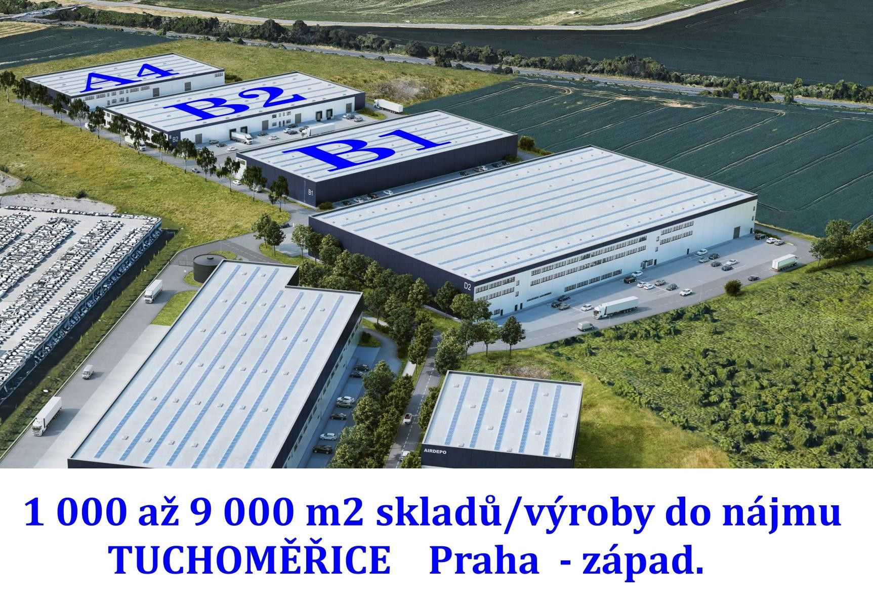 Sklady, Ke Kopanině, Tuchoměřice, 1 000 m²