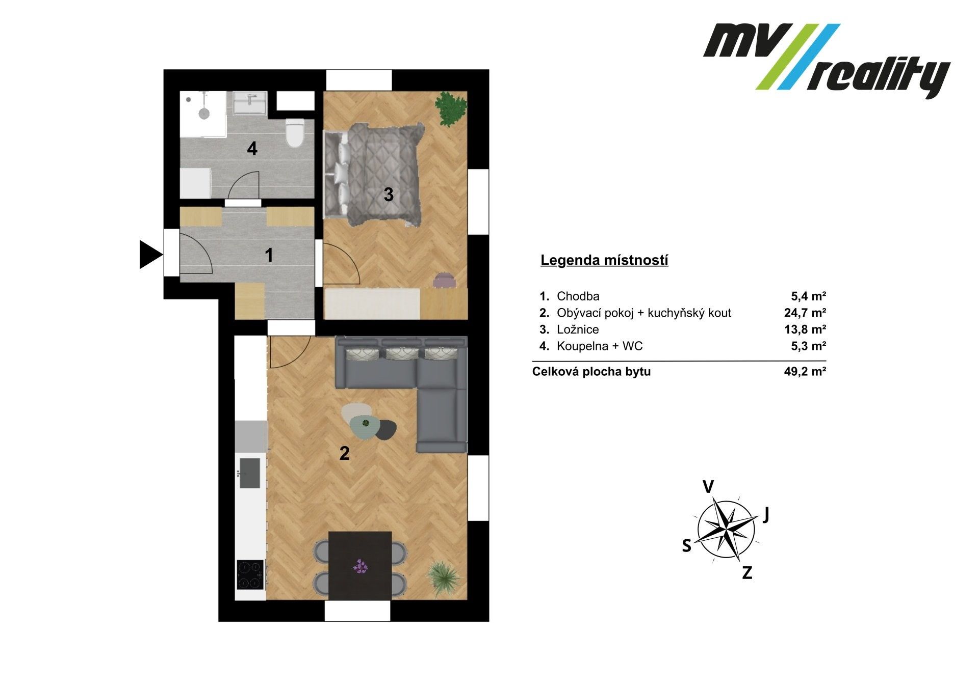Prodej byt 2+kk - Mcely, 49 m²
