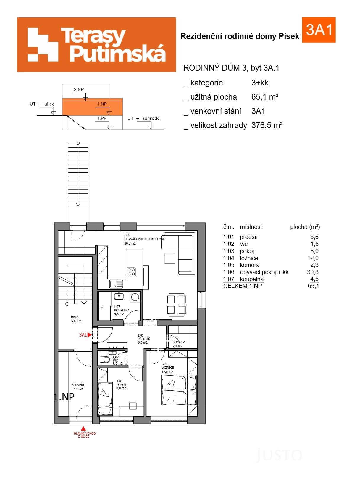 3+kk, Dolní , Písek, 65 m² - 2