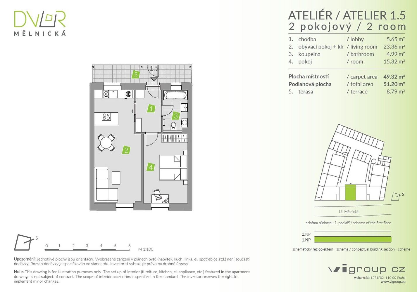 2+kk, Mělnická, Brandýs nad Labem-Stará Boleslav - Stará Boleslav, okres Praha-východ, 49 m² - 2