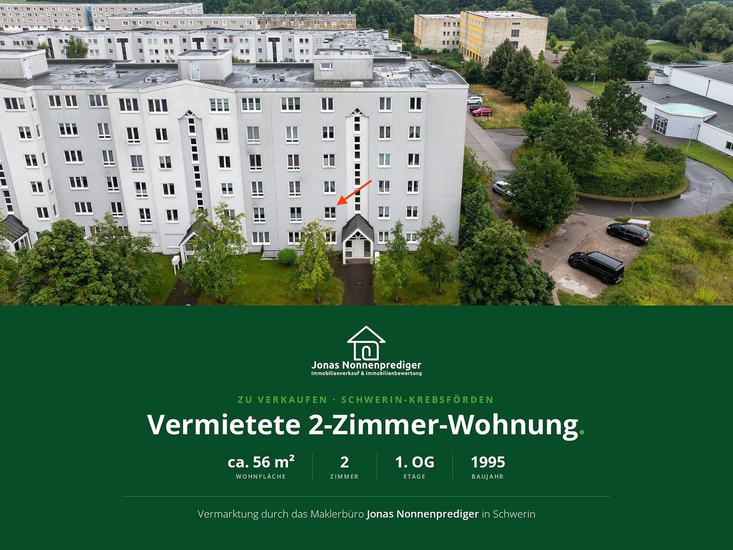 2+1, Friedrich-Schlie-Straße 15 Schwerin Krebsförden Mecklenburg-Vorpommern 19061, 56 m² - 2