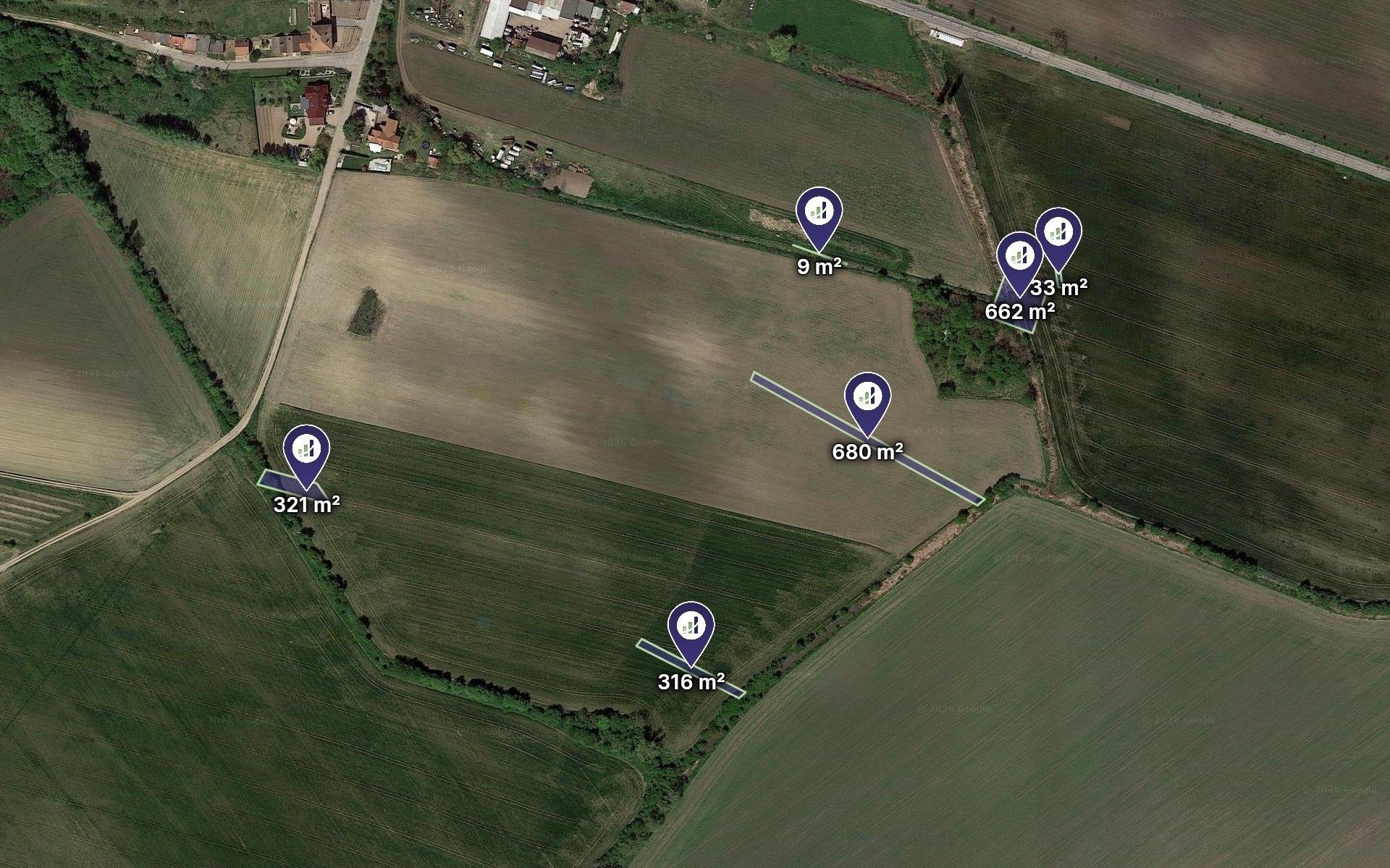 Zemědělské pozemky, Brumovice, 2 021 m²