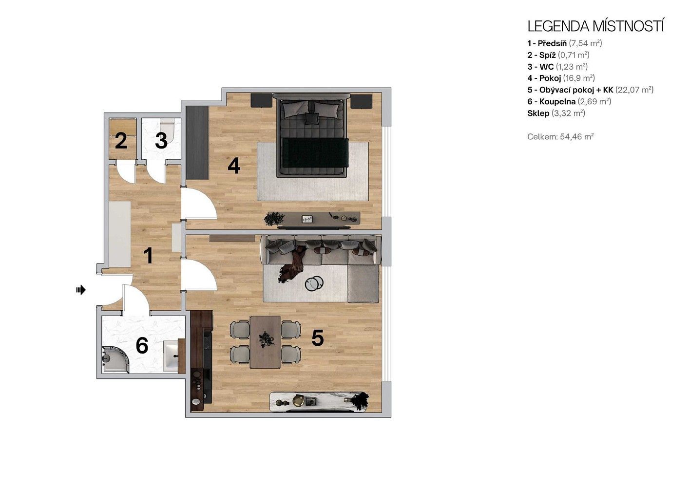 Byt 2+kk · 51 m² · Praha - Nusle, okres Praha 4, Hlavní město Praha - 3