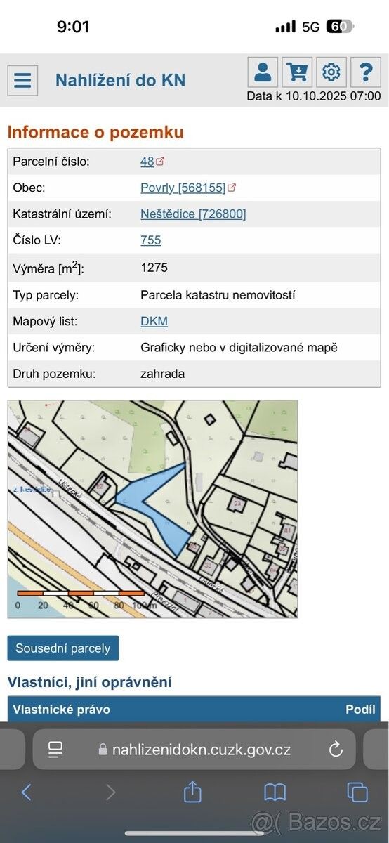 Zahrady, Ústí nad Labem, 400 01, 1 275 m²