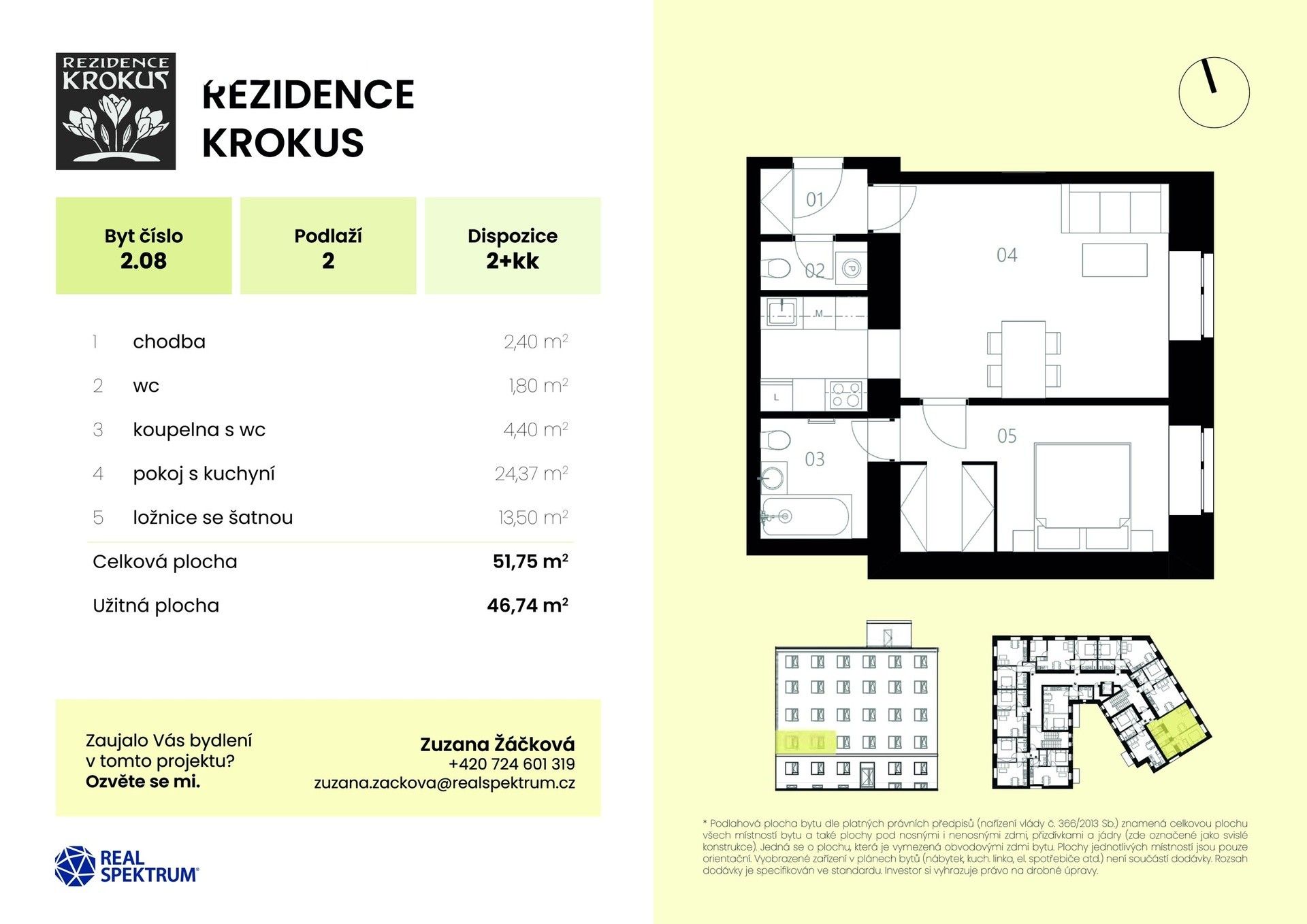 2+kk, Kuldova, Brno, 47 m² - 1