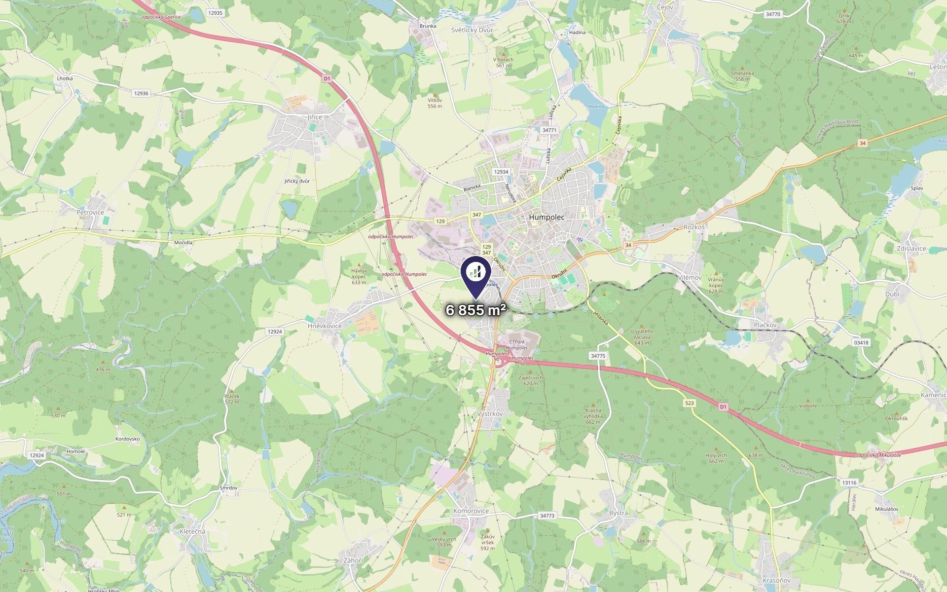 Pozemek pro bydlení · 6 855 m² · Humpolec - 3