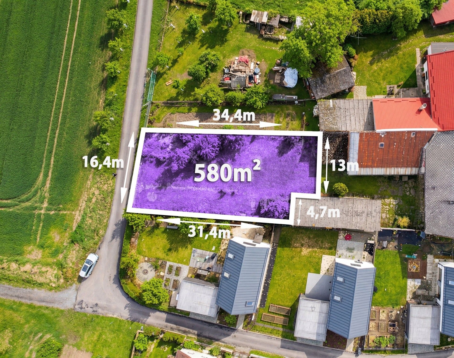 Pozemky pro bydlení, Zahnašovice, 580 m² - 2