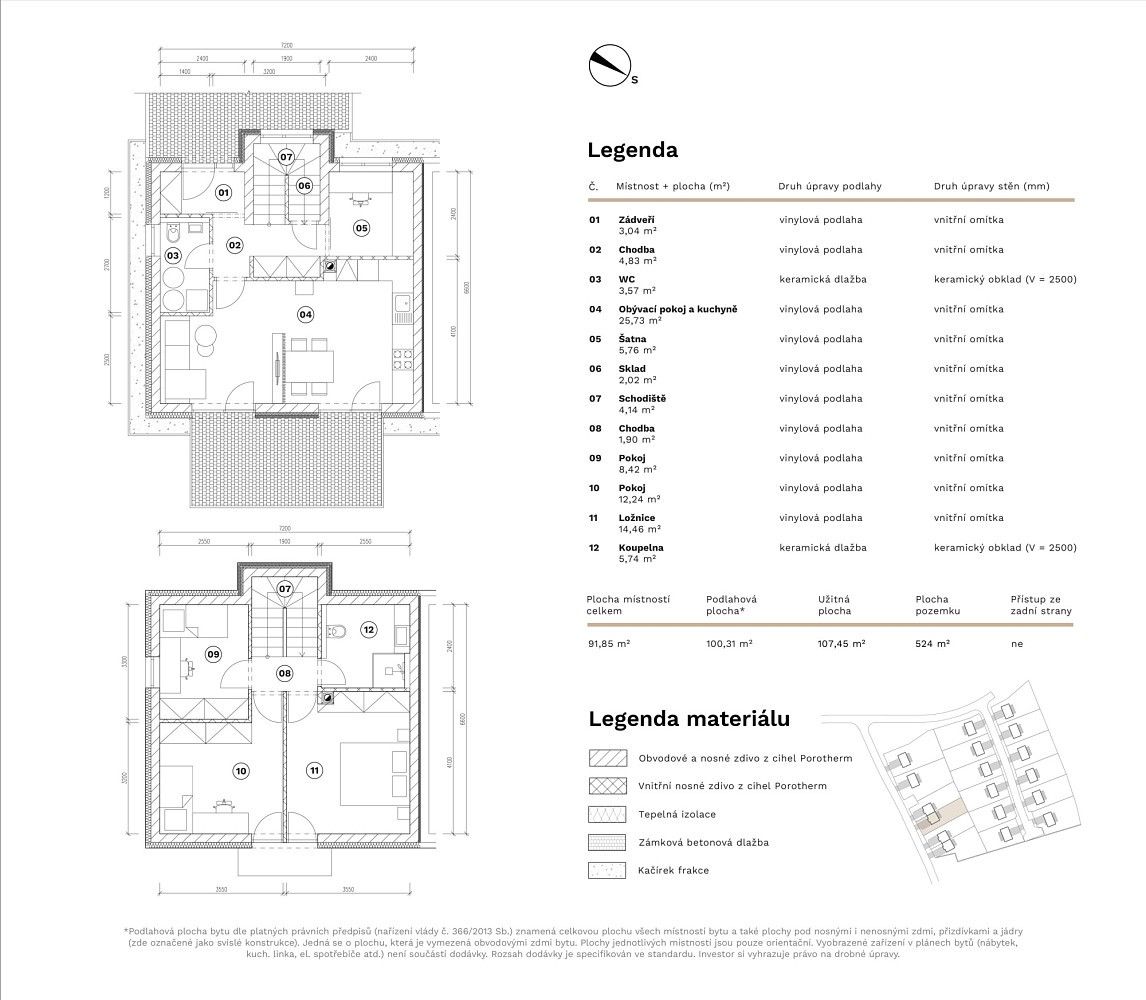 Rodinné domy, Jaroměřice nad Rokytnou - Příložany, okres Třebíč, Kraj Vysočina, 107 m² - 2