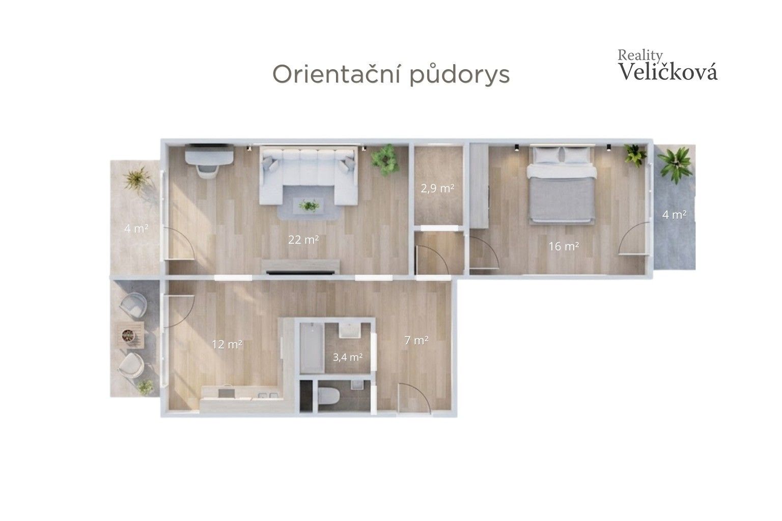 Byt 2+1 · 80 m² · třída Edvarda Beneše, Hradec Králové - 4