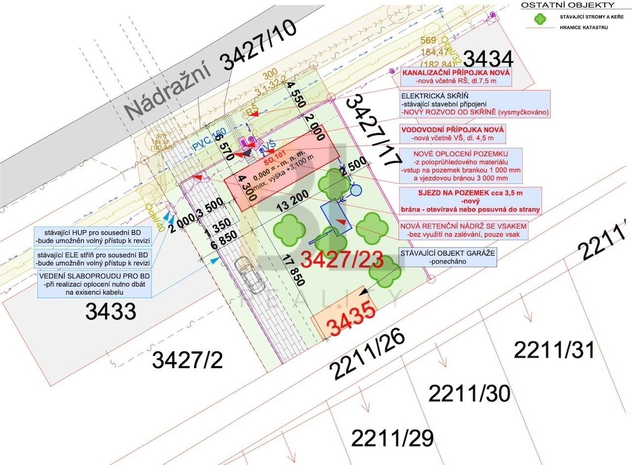 Prodej komerční pozemek - Nádražní, Rohatec, 644 m²