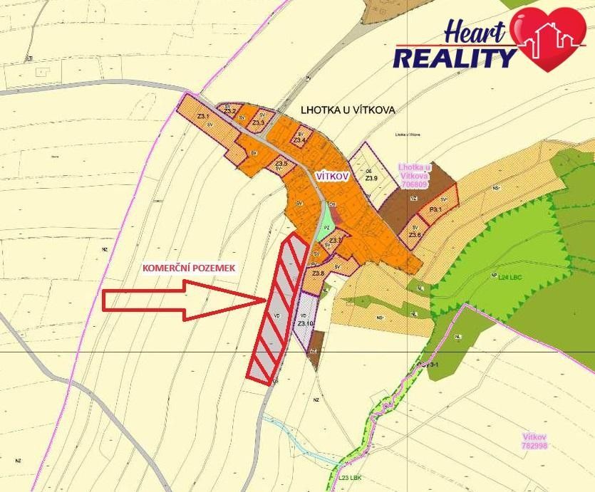 Prodej komerční pozemek - Lhotka, Vítkov, 32 430 m²