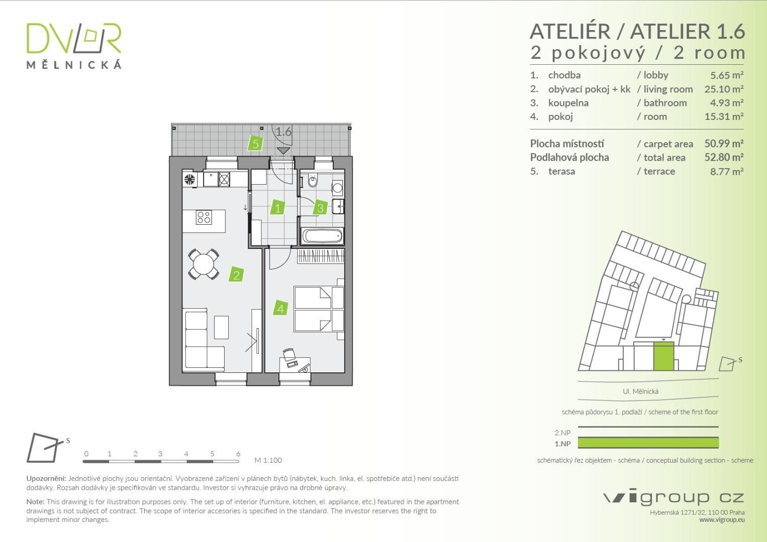 2+kk, Mělnická, Brandýs nad Labem-Stará Boleslav Stará Boleslav, 51 m² - 1